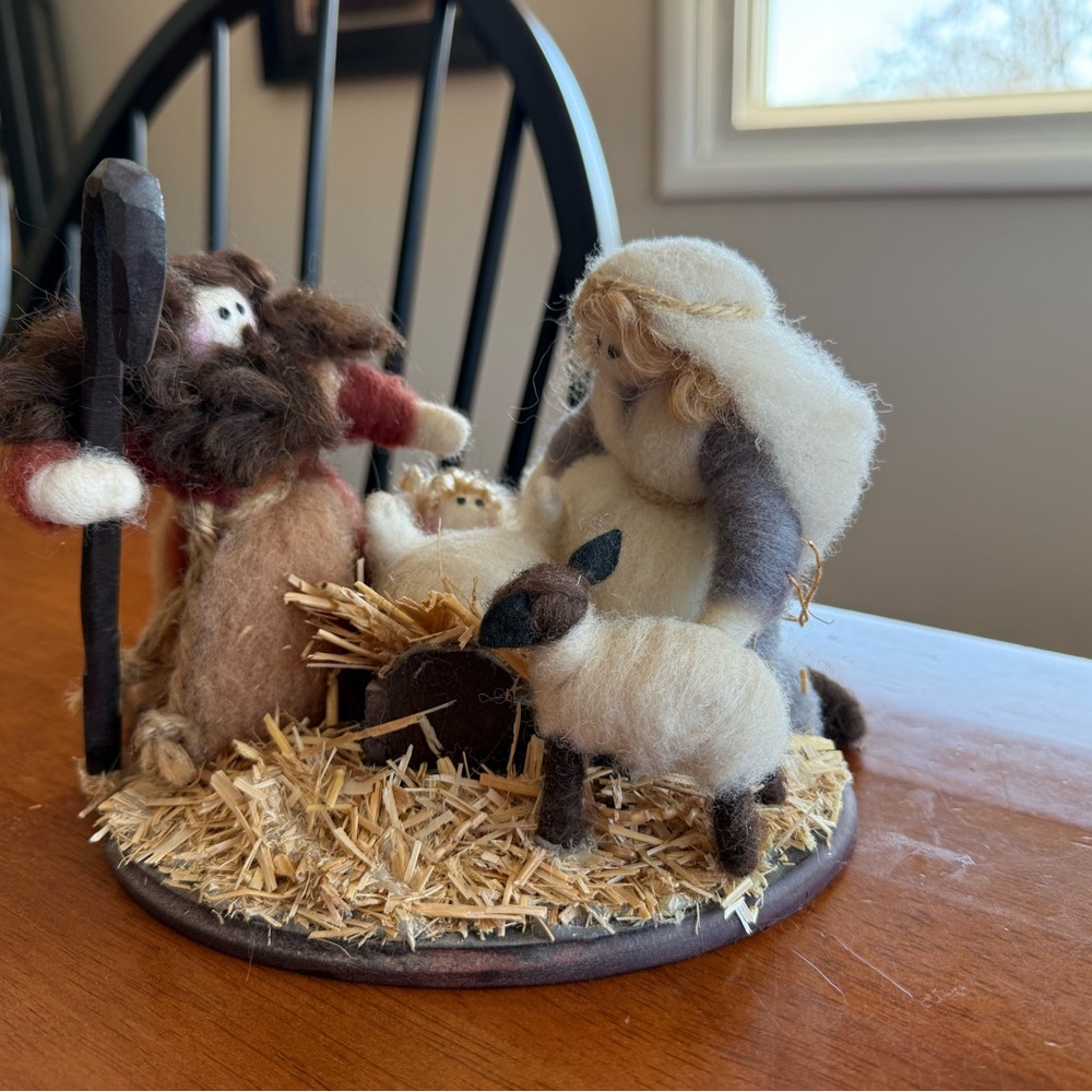 Handcrafted Felted Wool Nativity Scene - Multicolor